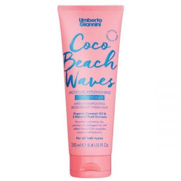 Balsam Hidratant pentru Bucle Lejere - Umberto Giannini Coco Beach Waves Conditioner, 250 ml