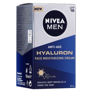 Crema Anti-Rid Nivea Men Hyaluron, SPF 15, 50 ml