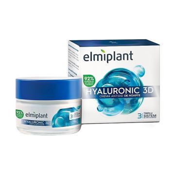 Crema Antirid de Noapte Elmiplant cu Acid Hialuronic, 50 ml
