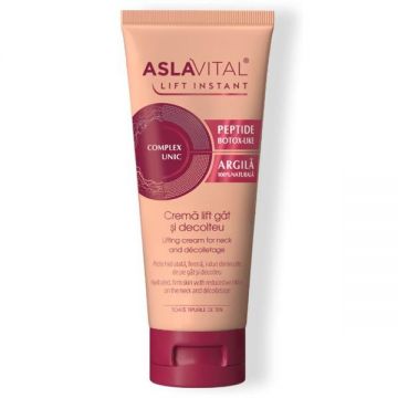 Crema Lift Gat si Decolteu, cu Argila Naturala si Peptide Botox-Like - Aslavital Lift Instant Lifting Cream for Neck and Decolletage, 100 ml