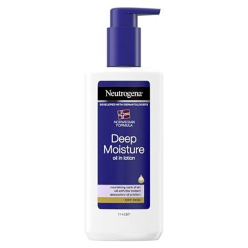 Lotiune de Corp cu Uleiuri Hranitoare Neutrogena Deep Moisture, pentru Piele Uscata, 400 ml