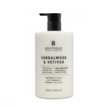 Lotiune pentru maini si corp cu parfum de Lemn de Santal & Vetiver, 500ml, Boutique