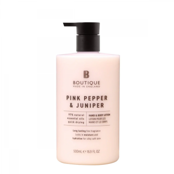 Lotiune pentru maini si corp cu parfum de Piper roz & Ienupar, 500ml, Boutique