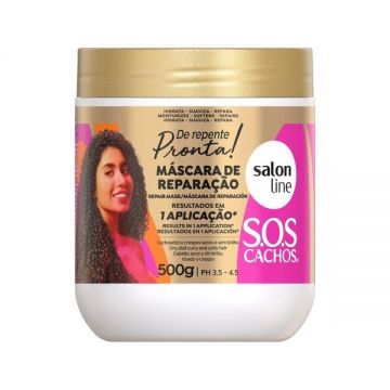 Masca de par Salon Line, Sos Cachos De Repente Pronta, pentru par cret, anti-uscaciune, hidratare, 500 g