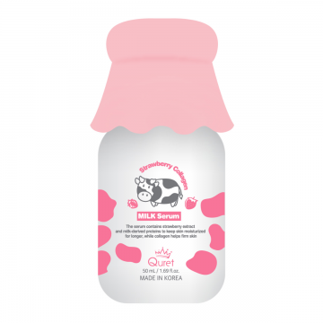 Ser facial cu lapte si colagen & capsuni, 50ml, Quret