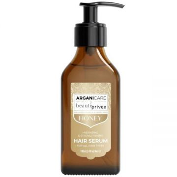 Ser Hidratant si Fortifiant pentru Par, cu Ulei de Argan si Miere - Arganicare Beaute Privee Hydrating & Strengthening Hair Serum with Argan Oil & Honey, 100 ml
