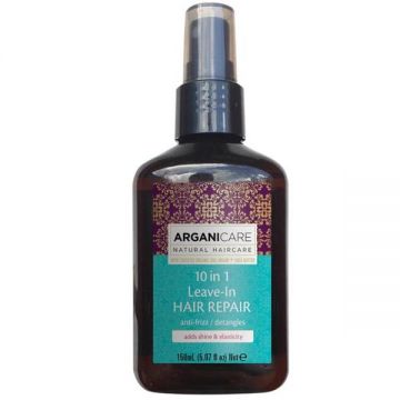 Spray Reparator 10 in 1 Fara Clatire cu Ulei de Argan si Unt de Shea - Arganicare 10-in-1 Leave-In Hair Repair, 150 ml