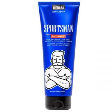 2in1 Gel de Dus si Sampon pentru Barbati, cu Aloe Vera si Extract de Portocala Dulce & Salvie - Biobaza Gentlemen Sportsman Body&Hair, 220 ml