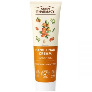 Crema Nutritiva Protectoare pentru Maini si Unghii cu Ulei de Argan - Green Pharmacy Hand Nail Cream Argan Oil, 100 ml