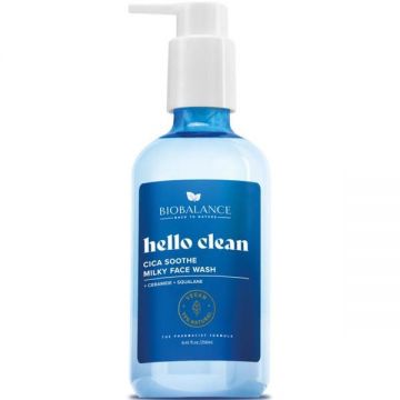 Gel de Curatare Cremos cu Ceramide si Squalane - Bio Balance Cica Soothe Milky Face Wash Hello Clean, 250 ml