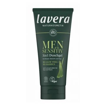 Gel de dus 3 in 1 Men Sensitive cu aloe vera si bambus ecologic 200ml Lavera