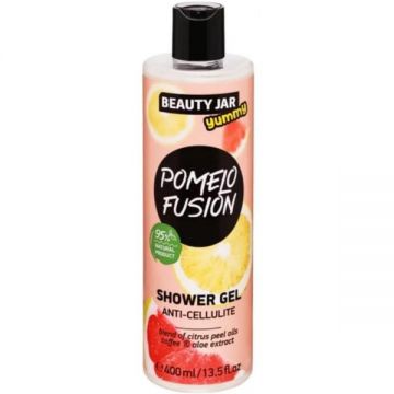 Gel de Dus Anticelulitic cu Ulei de Citrice si Extract de Cafea si Aloe Vera - Beauty Jar Yummy Anti-Cellulite Shower Gel Pomelo Fusion, 400 ml