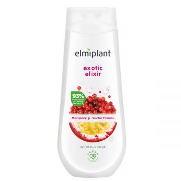 Gel de Dus Crema cu Merisoare si Fructul Pasiunii - Elmiplant Exotic Elexir, 750 ml