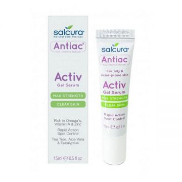 Gel Tratament pentru Acnee si Pete Pigmentate pentru Fata si Corp Antiac Activ Salcura, 15ml