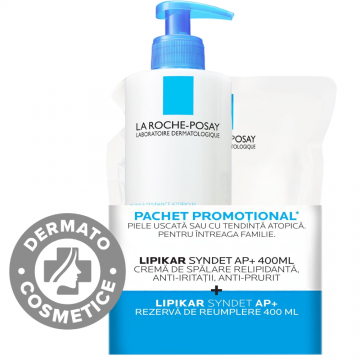 Lipikar Syndet AP+ 400ml + Rezerva Lipikar Syndet AP+ 400ml, La Roche-Posay