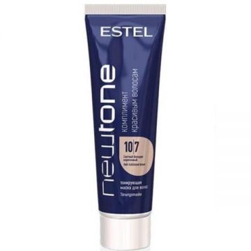 Masca nuantatoare cu cheratina pentru par blond NewTone Estel, 10/7 Blond deschis maroniu, 60 ml