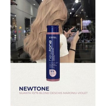 Masca nuantatoare cu cheratina pentru par blond NewTone Estel,10/76 Blond deschis maroniu-violet, 400 ml