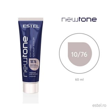 Masca nuantatoare cu cheratina pentru par blond NewTone Estel,10/76 Blond deschis maroniu-violet, 60 ml
