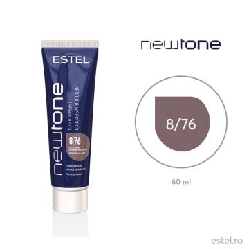 Masca nuantatoare cu cheratina pentru par blond NewTone Estel, 8/76 Blond maroniu-violet, 60 ml