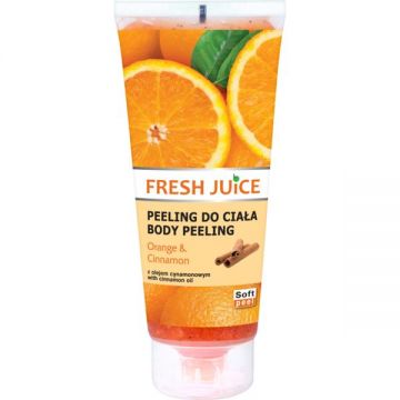 Peeling Corporal cu Extracte de Portocala si Scortisoara Fresh Juice, 200ml