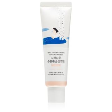 ROUND LAB Birch Juice Tone-up Sunscreen fluid pentru tonifierea bronzului pentru luminozitate si hidratare