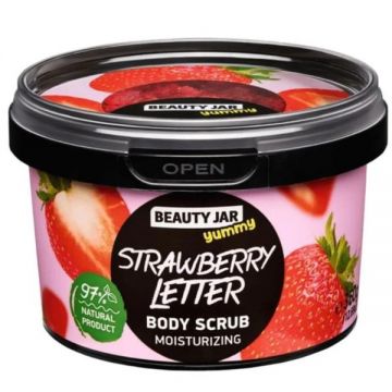 Scrub Hidratant pentru Corp - Beauty Jar Yummy Strawberry Letter, 360 g