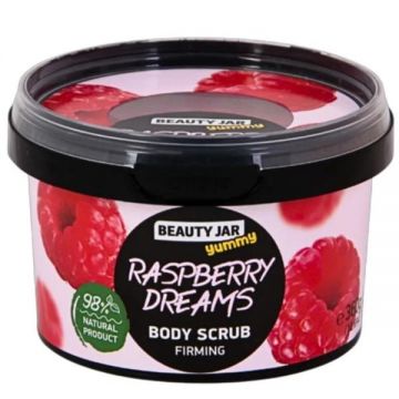 Scrub pentru Corp cu Efect de Fermitate - Beauty Jar Yummy Raspberry Dreams Body Scrub, 360 g