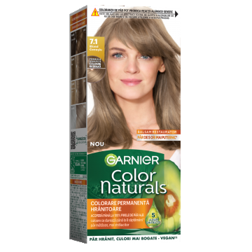 Vopsea de par permanenta Color Naturals 7.1 Blond Cenusiu, 112ml, Garnier