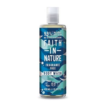 Faith in Nature Gel de dus natural, fara parfum, hipoalergenic, 400 ml