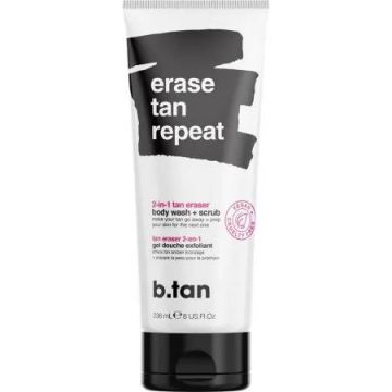 Gel de dus exfoliant regenerator Erase Tan Repeat, 236ml, B.Tan
