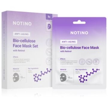 Notino Anti-Aging Bio-Cellulose Face Mask with Retinol set de măști textile antirid