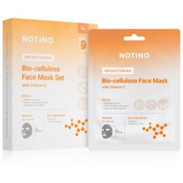 Notino Brightening Bio-Cellulose Face Mask with Vitamin C set de măști textile pentru o piele mai luminoasa