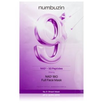 Numbuzin No. 9 NAD Bio Lifting-sil Full Face Mask mască de colagen, cu efect de fermitate cu peptide