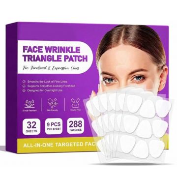 Set 288 Plasturi Antirid Faciali, Reutilizabili, pentru Noapte -  Efect de Netezire si Hidratare