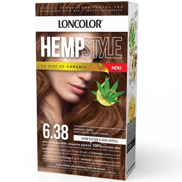 Vopsea de par permanenta HempStyle Nr. 6.38, 110ml, Loncolor