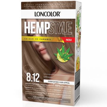 Vopsea de par permanenta HempStyle Nr. 8.12, 110ml, Loncolor