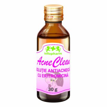 Acneclean solutie antiacneica cu eritromicina 30ml Infopharm