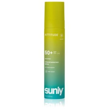 Attitude Sunly Mineral Sunscreen Spray SPF 50+ spray autobronzant cu minerale fara parfum