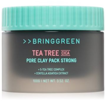 BRINGGREEN Tea Tree Cica Pore Clay Pack Strong masca sub forma de crema pentru tenul gras, predispus la acnee