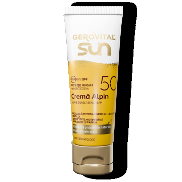 Crema Alpin Spf50 - Protecție Ridicată Soare, Vnt, Frig, Gerovital Sun, 50 Ml