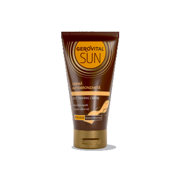 Cremă Autobronzantă Pentru Față și Corp Cu Unt De Cacao  Hidratare Profundă și Efect Sidefat, Gerovital Sun, 150 Ml