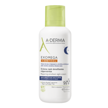 Crema de noapte reparatoare si emolienta Exomega Control, 400 ml, A-Derma