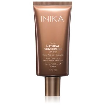 INIKA Organic Tinted Natural Sunscreen lotiune de plaja tonifianta SPF 50+
