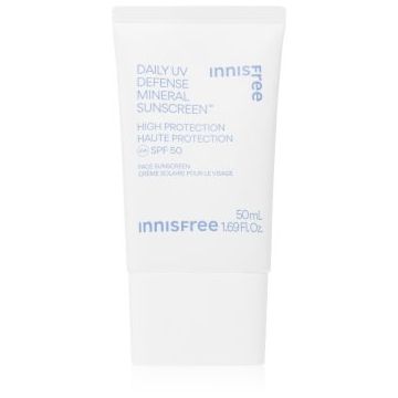 innisfree Daily UV Defense Mineral Sunscreen fluid protector cu minerale pentru fata SPF 50