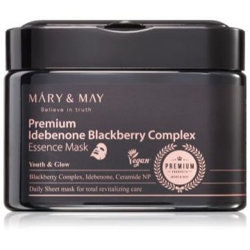 Mary&May Premium Idebenone Blackberry Complex Essence Mask mască textilă hidratantă cu efect de întărire