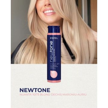 Masca nuantatoare cu cheratina pentru par blond NewTone Estel, 10/73 Blond deschis maroniu-auriu, 400 ml