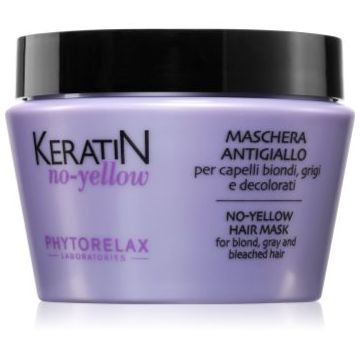 Phytorelax Laboratories Keratin No-Yellow mască împotriva tonurilor galbene pentru părul blond şi gri