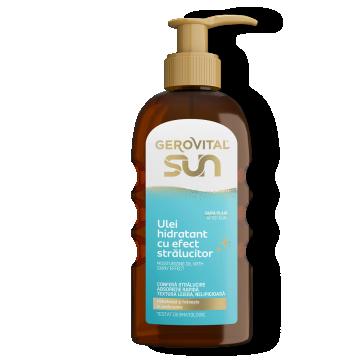 Ulei Hidratant Cu Efect Strălucitor Pentru Corp, Gerovital Sun, 150 Ml