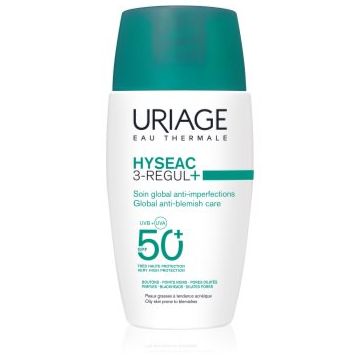 Uriage Hyseac 3-Regul+ Global Anti-Blemish Care SPF50+ cremă de zi pentru ten gras SPF 50+