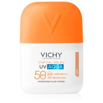 Vichy Capital Soleil UV Aqua fluid protector tonifiant pentru față cu efect de hidratare